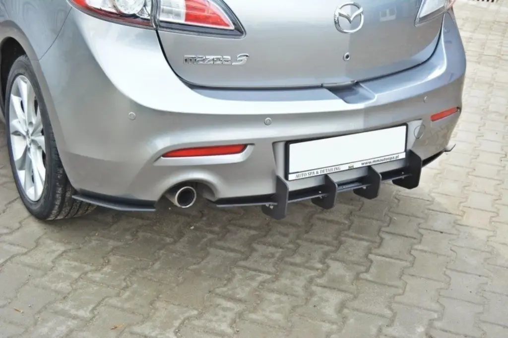 Rear Diffuser i Rear Side Splitters compatible with Mazda 3 MK2 Sport Pre-Facelift
