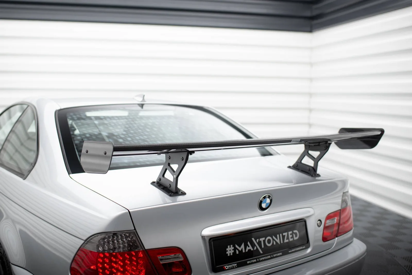 Carbon Spoiler With Internal Brackets compatible with BMW 3 Coupe E46