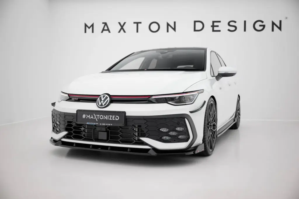Front Splitter V.2 + Flaps compatible with Volkswagen Golf GTI / GTE / R-Line Mk8 Facelift