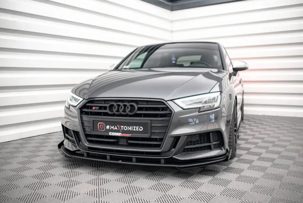 Front Splitter Street Pro V.1 + Flaps compatible with Audi S3 / A3 S-Line Sportback 8V Facelift