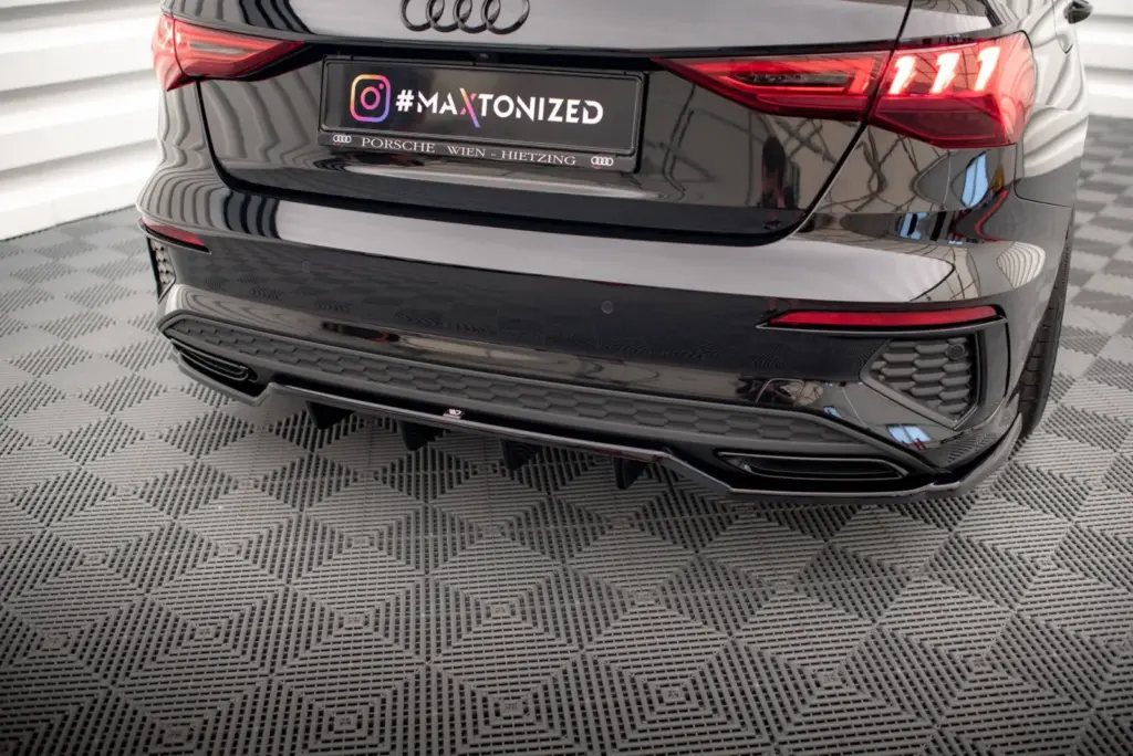 Rear Splitter (With Diffuser) compatible with Audi A3 S-Line Sedan 8Y