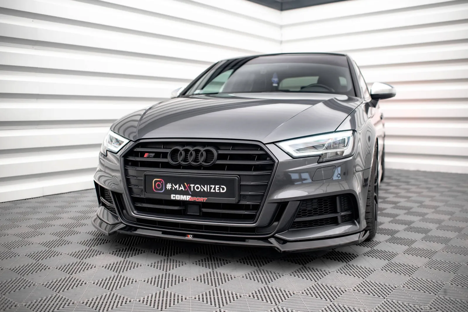 Front Splitter V.3 compatible with Audi S3 / A3 S-Line Sportback 8V Facelift