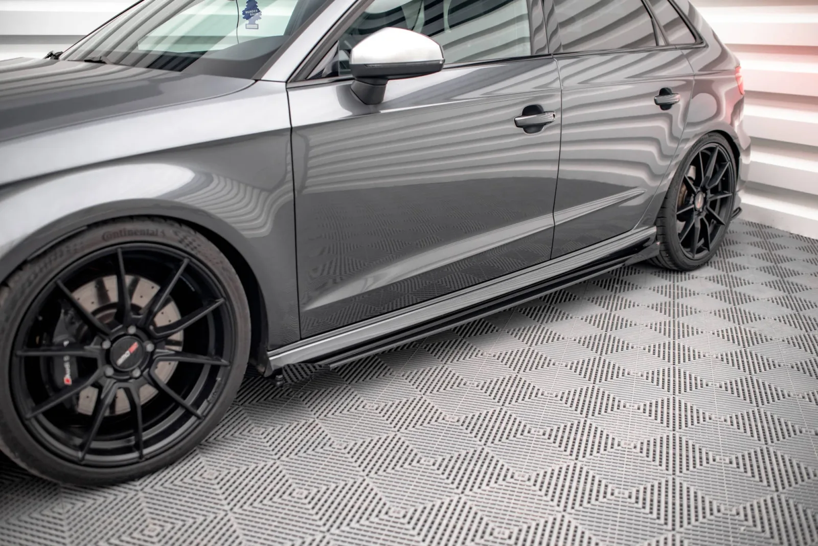 Side Skirts Diffusers Street Pro + Flaps compatible with Audi S3 / A3 S-Line Sportback 8V Facelift