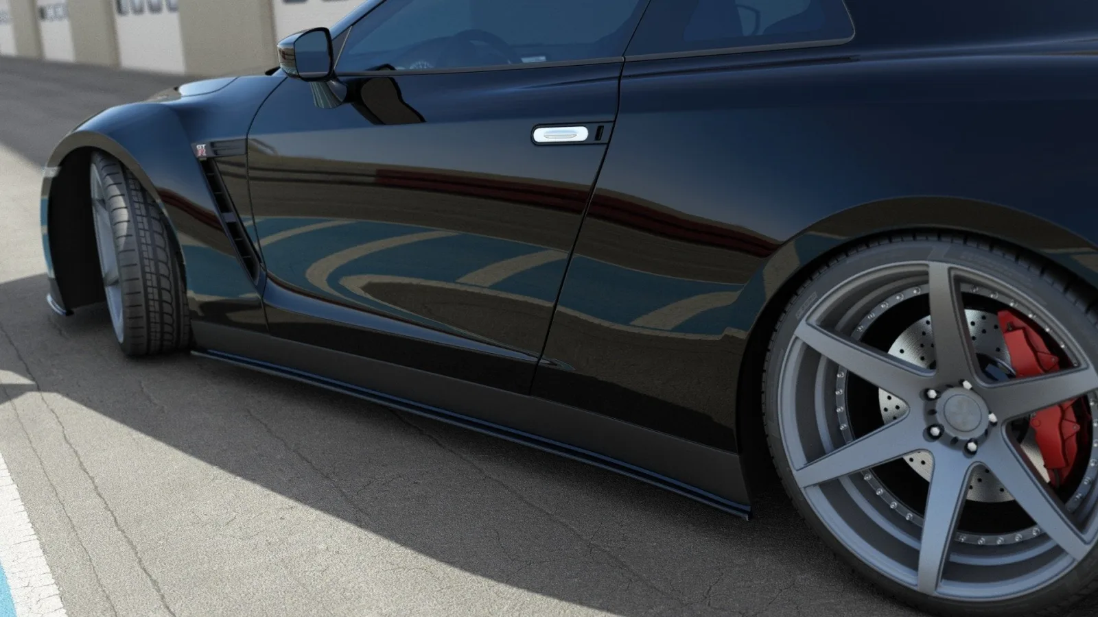 Side Skirts Diffusers compatible with NISSAN GT-R PRE-FACELIFT COUPE (R35-SERIES)