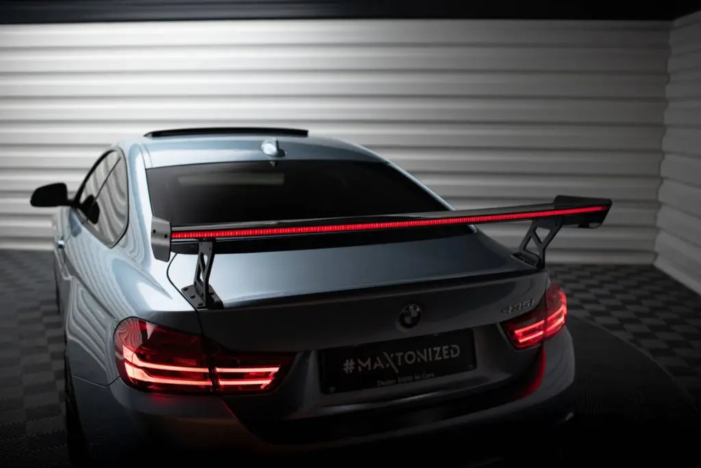 Carbon Spoiler With External Brackets + LED compatible with BMW 4 F32 / 4 F32 M-Pack Coupe