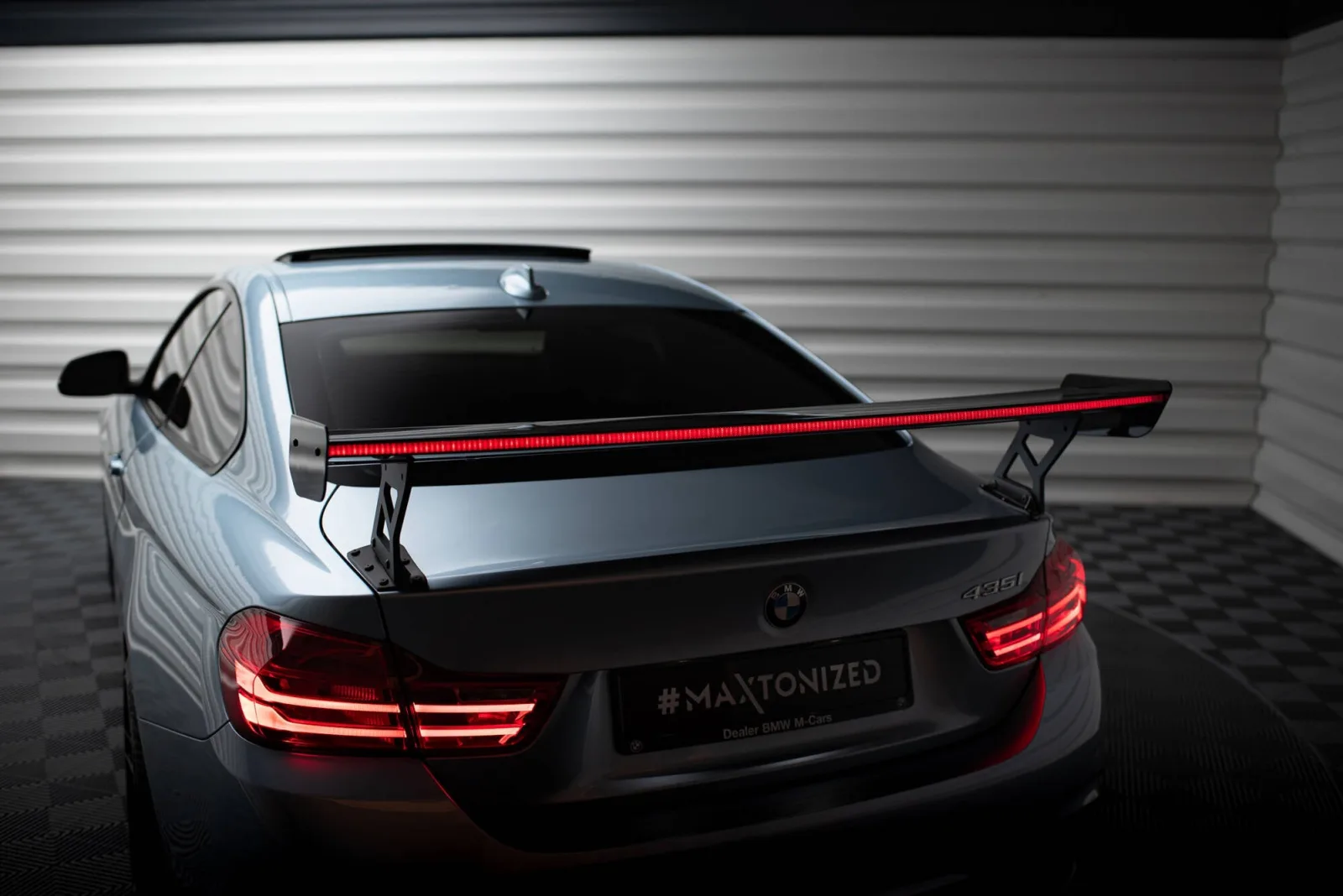 Carbon Spoiler With External Brackets + LED compatible with BMW 4 F32 / 4 F32 M-Pack Coupe