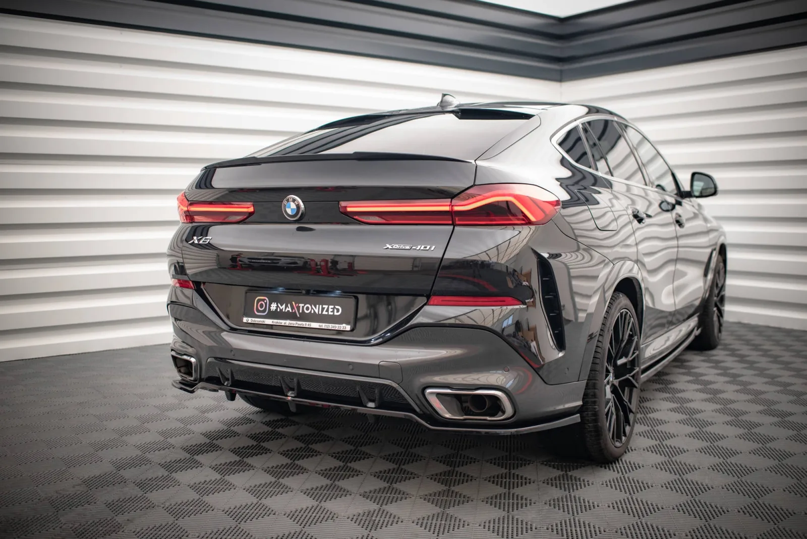 Rear Splitter (With Diffuser) V.2 compatible with BMW X6 M-Pack G06