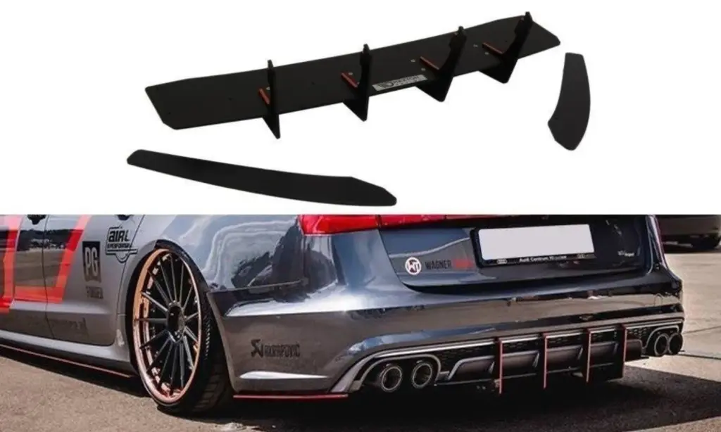 Rear Diffuser i Rear Side Splitters compatible with Audi S6 C7 FL