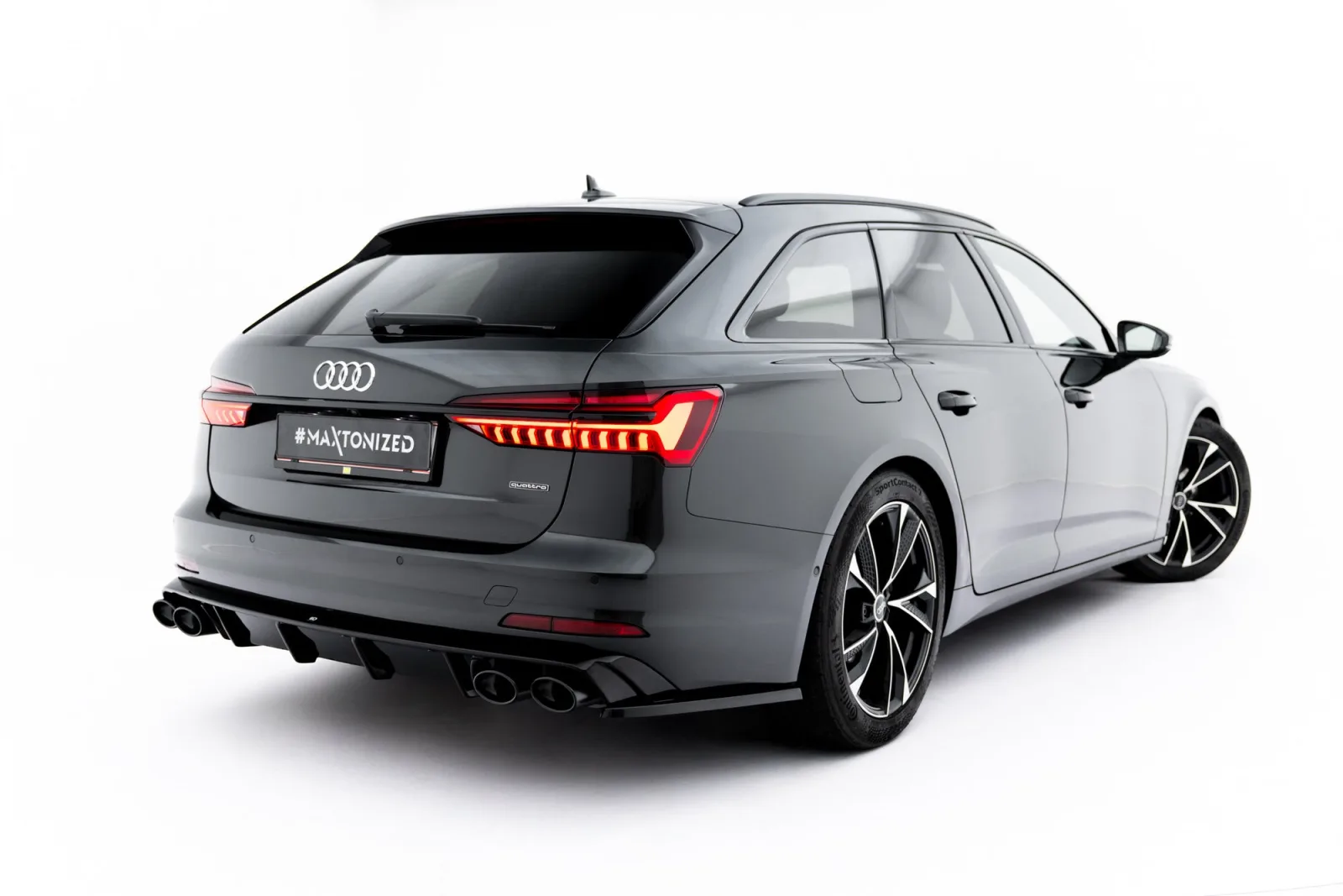 Rear Valance + Exhaust Tips Imitation compatible with Audi A6 Sedan / Avant C8 / C8 Facelift