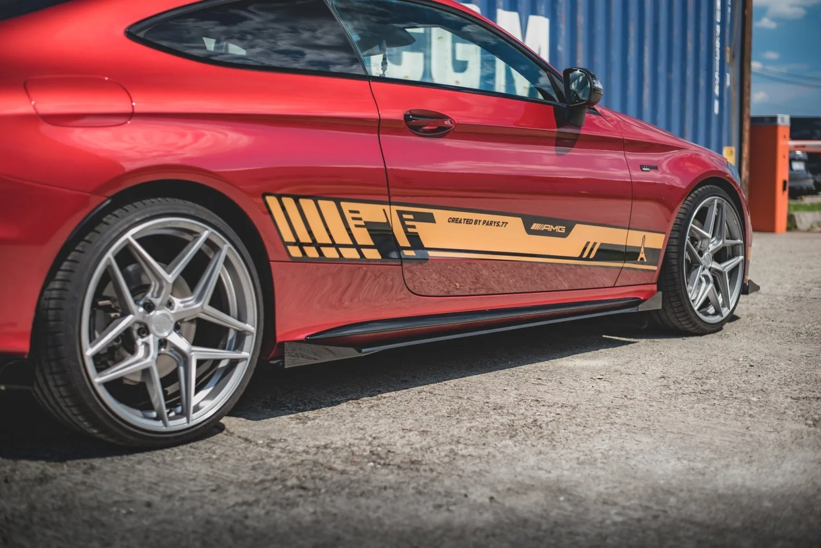 Side Skirts Diffusers Street Pro+ Flaps compatible with Mercedes-AMG C43 / AMG-Line Coupe C205