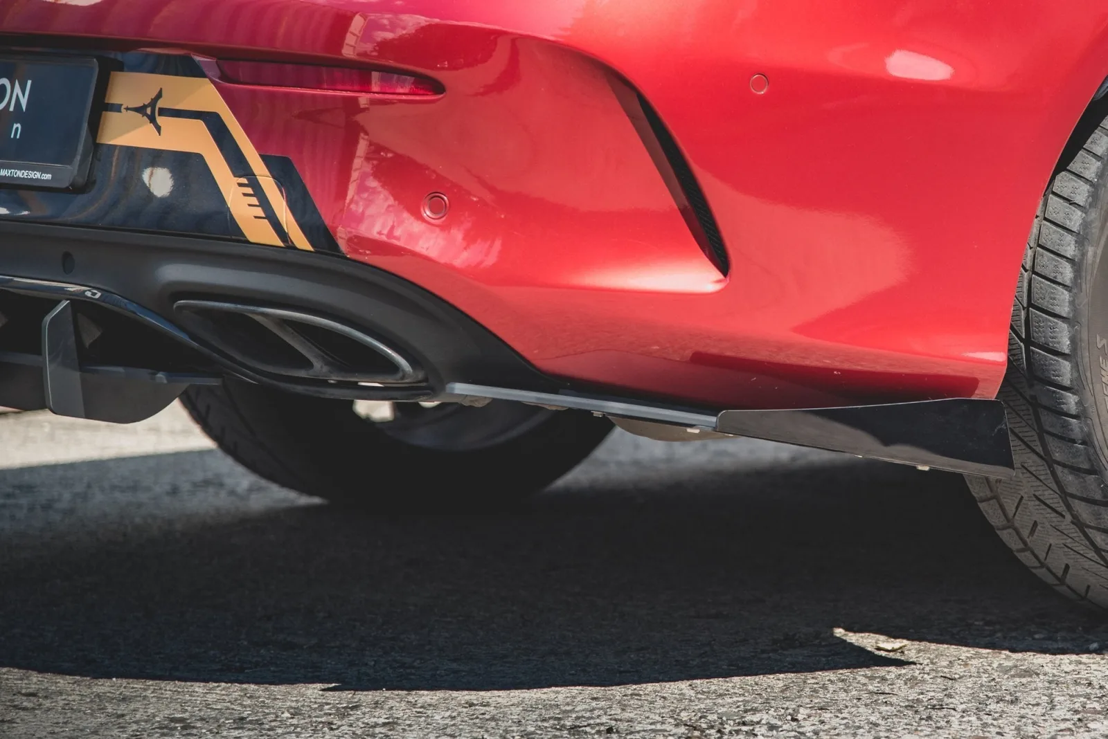 Rear Side Splitters Street Pro + Flaps compatible with Mercedes-AMG C43 Coupe C205
