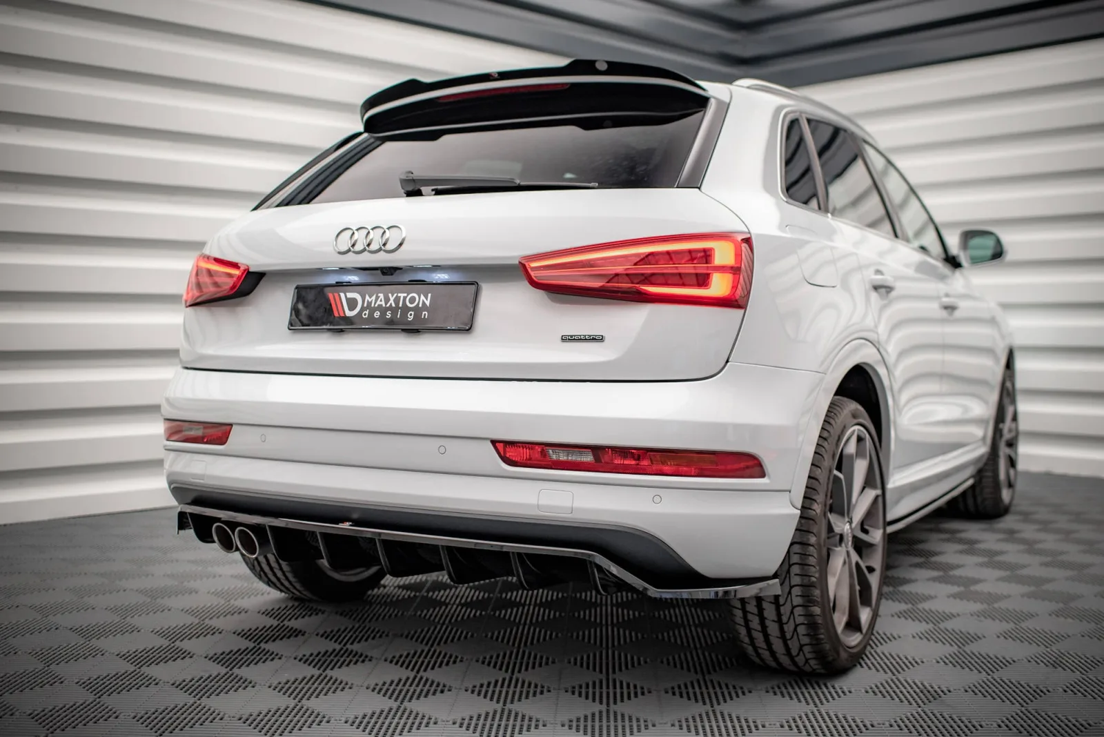 Rear Splitter (With Diffuser) compatible with Audi Q3 Sport 8U Facelift