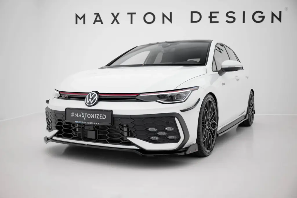 Front Splitter V.3 + Flaps compatible with Volkswagen Golf GTI / GTE / R-Line Mk8 Facelift