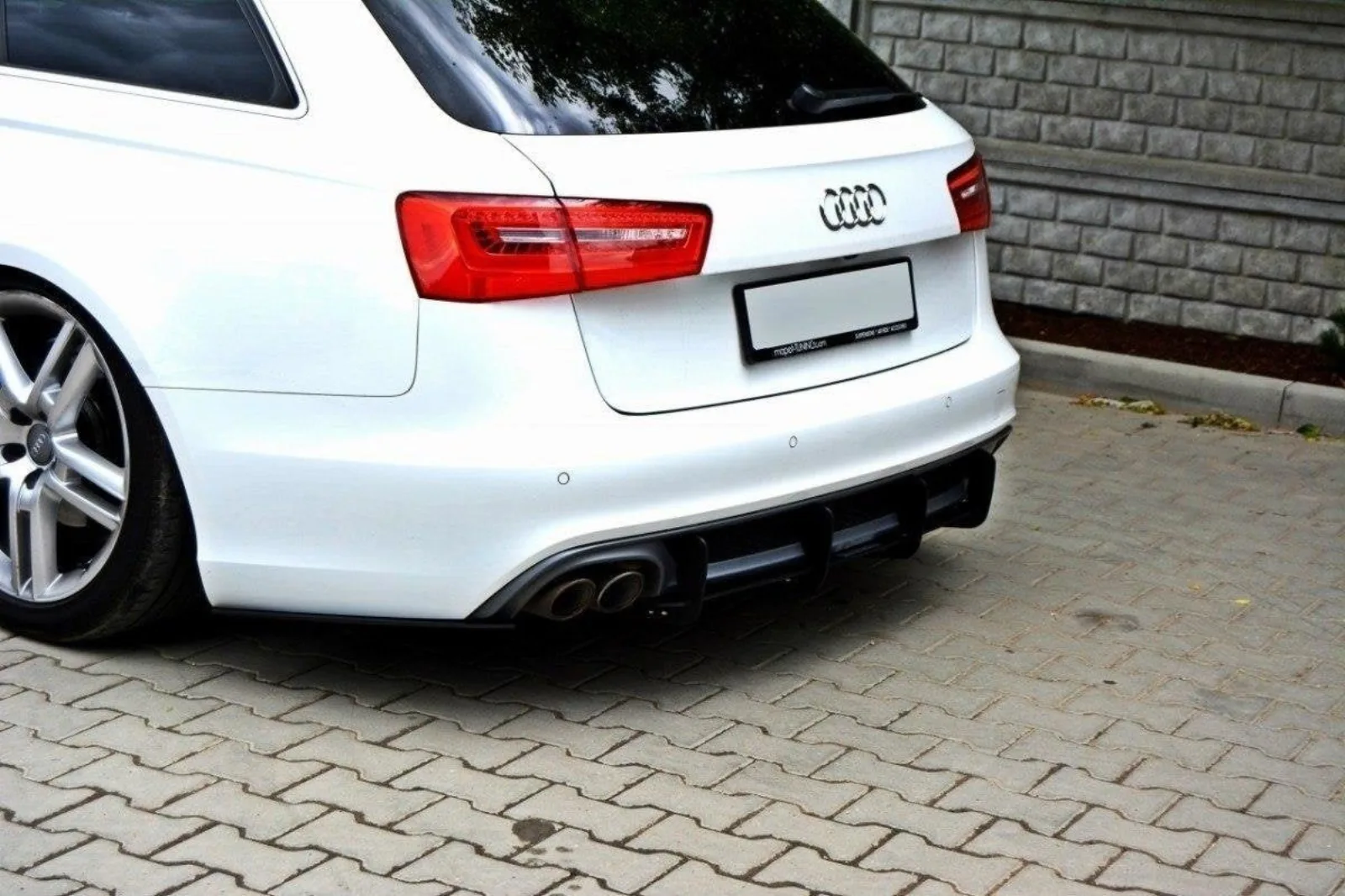 Rear Diffuser i Rear Side Splitters compatible with Audi A6 S-Line C7 (exhaust 1x2)