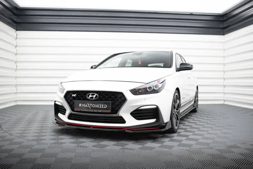 Front Splitter V.6 + Flaps compatible with Hyundai I30 N Mk3 Hatchback/Fastback