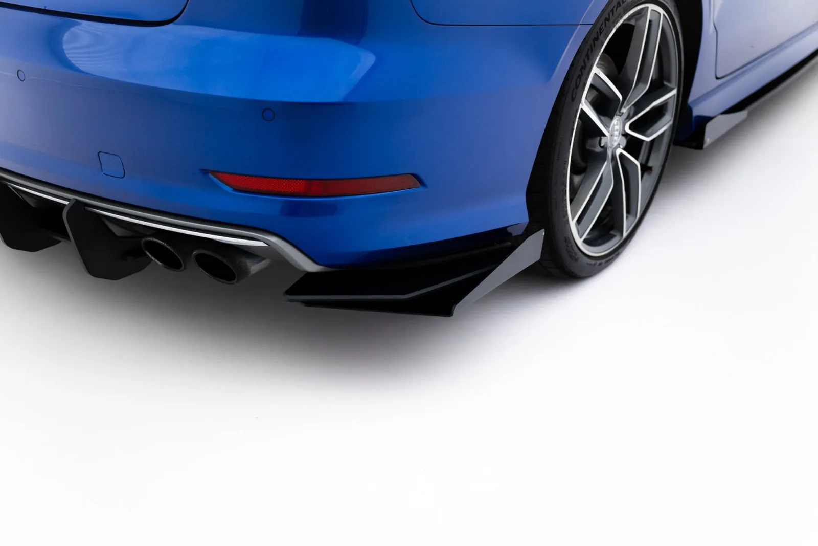 Rear Side Splitters Street Pro + Flaps compatible with Audi S3 Sedan 8V