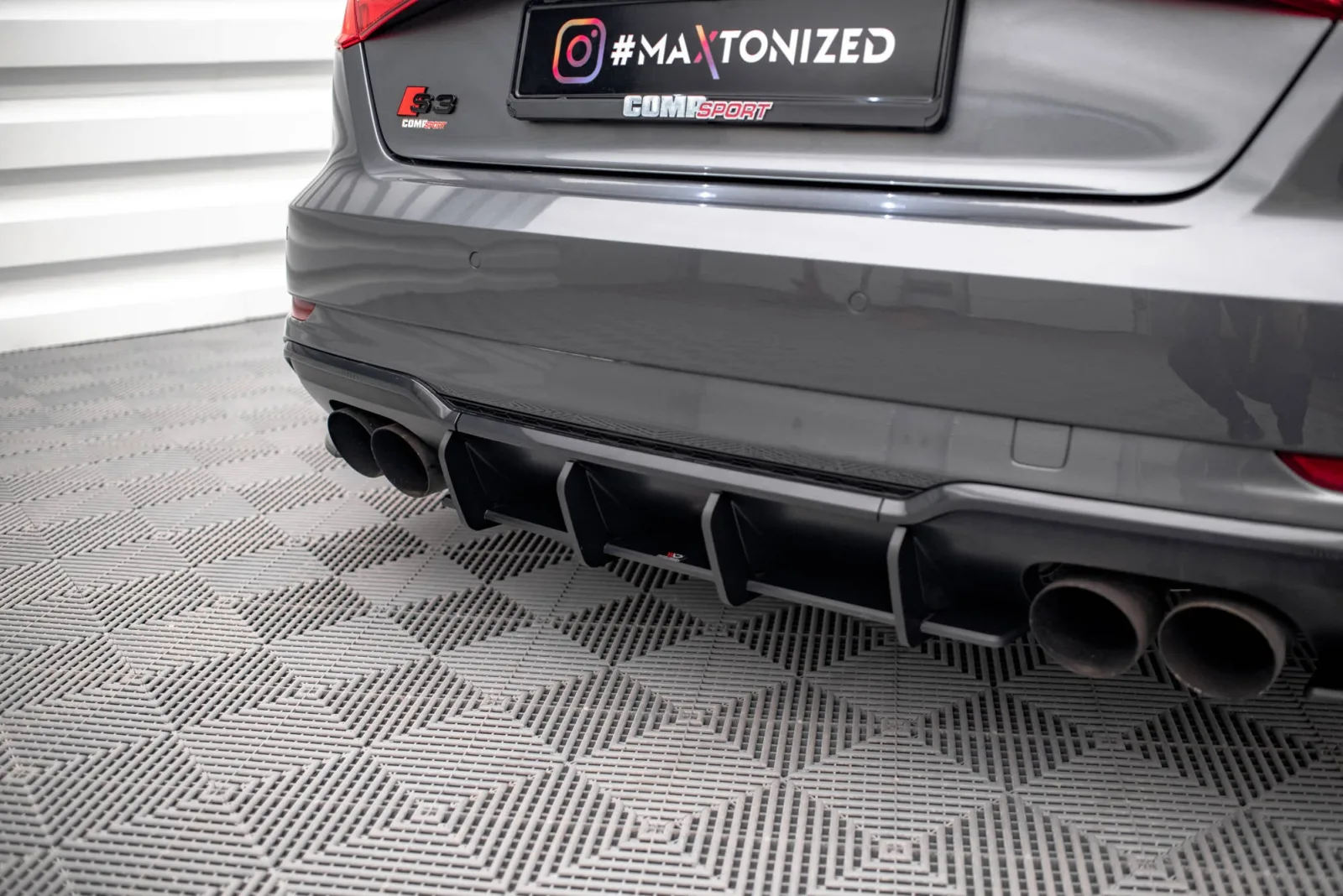 Rear Diffuser Street Pro compatible with Audi S3 Sportback 8V Facelift