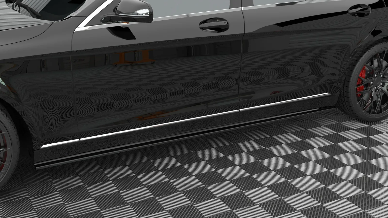 Side Skirts Diffusers compatible with Mercedes-Benz S Long W222