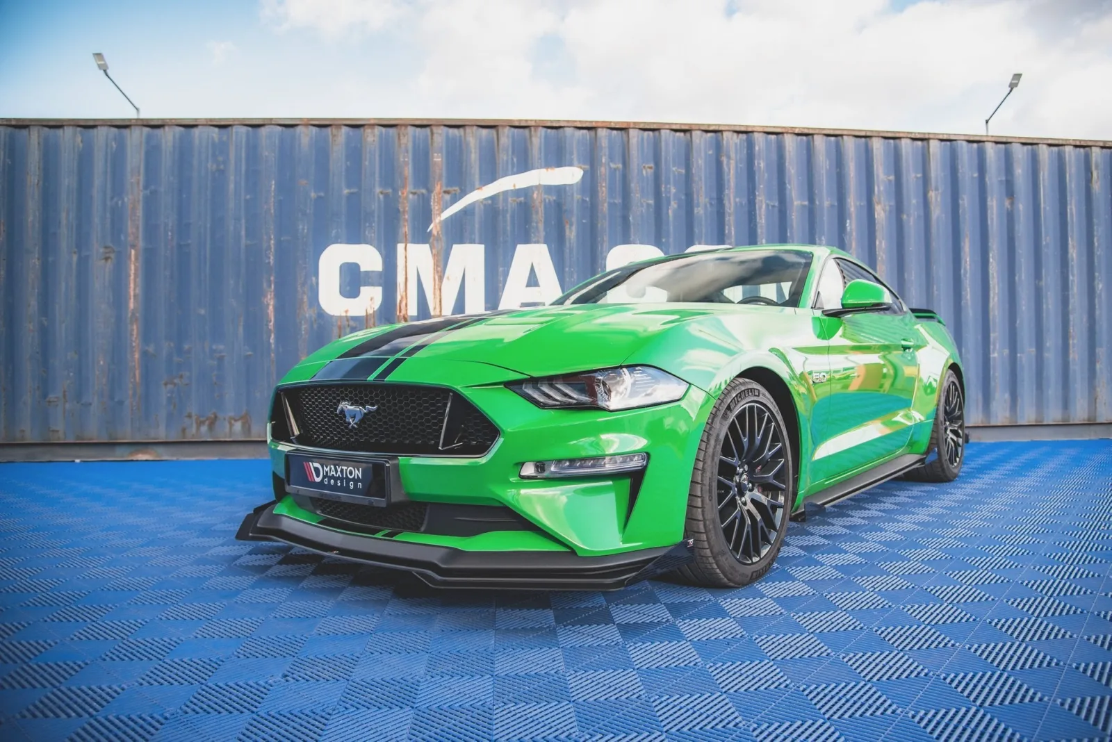 Front Splitter Street Pro V.1 + Flaps compatible with Ford Mustang GT Mk6 Facelift