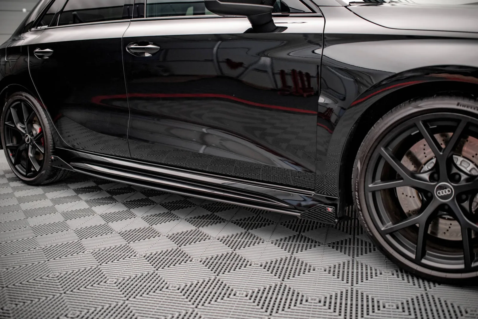 Side Skirts Diffusers Street Pro + Flaps compatible with Audi RS3 Sportback 8Y
