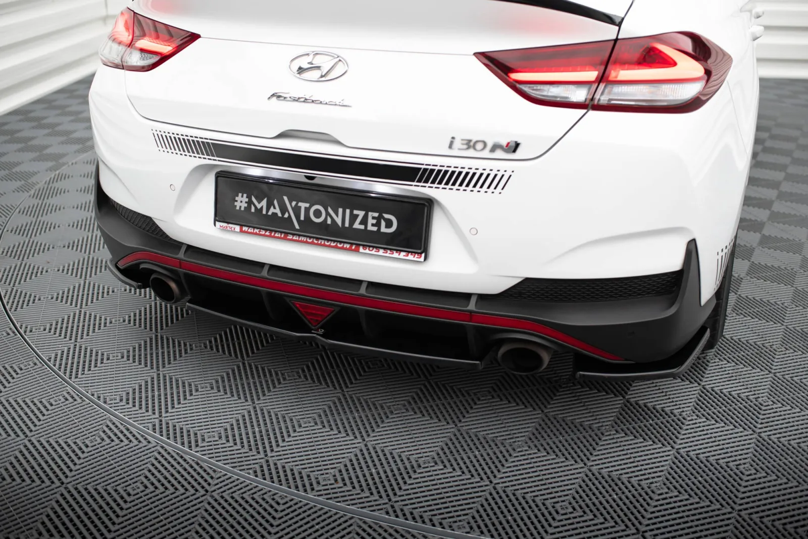 Rear Splitter (With Diffuser) compatible with Hyundai I30 N Mk3 Fastback