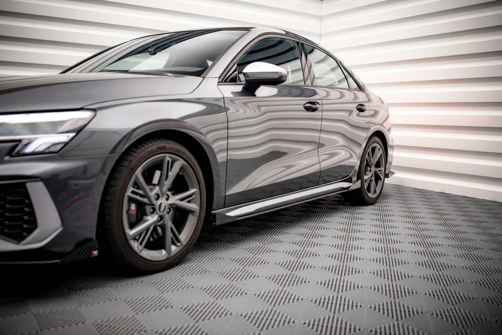 Side Skirts Diffusers Street Pro + Flaps V.1 compatible with Audi S3 / A3 S-Line 8Y / 8Y Facelift