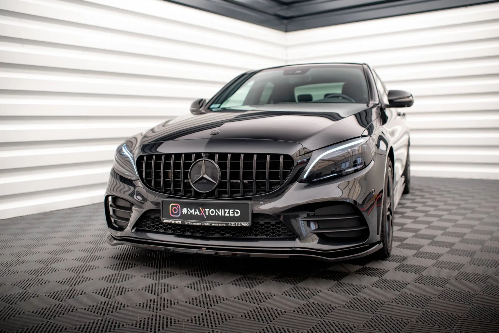 Front Splitter V.1 compatible with Mercedes-Benz C AMG Line Sedan / Coupe / Estate W205 / C205 / S205 Facelift