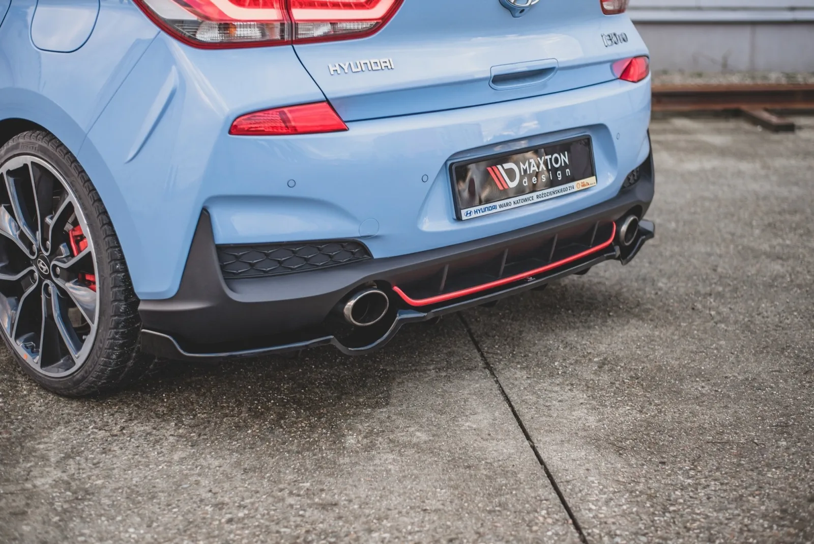 Rear Splitter (With Diffuser) compatible with Hyundai I30 N Mk3 Hatchback