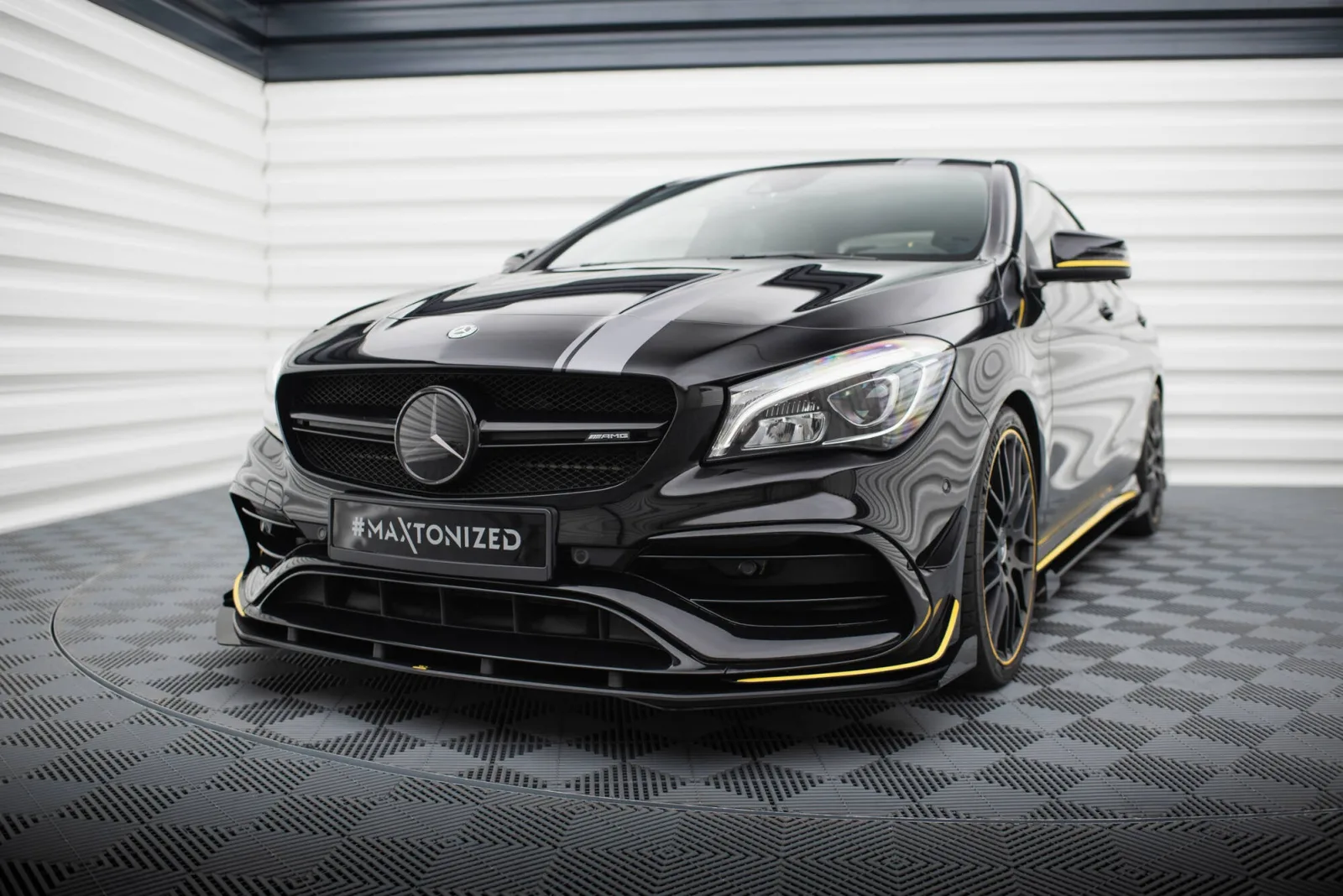 Front Splitter Street Pro + Flaps compatible with Mercedes-AMG CLA 45 Aero C117 Facelift