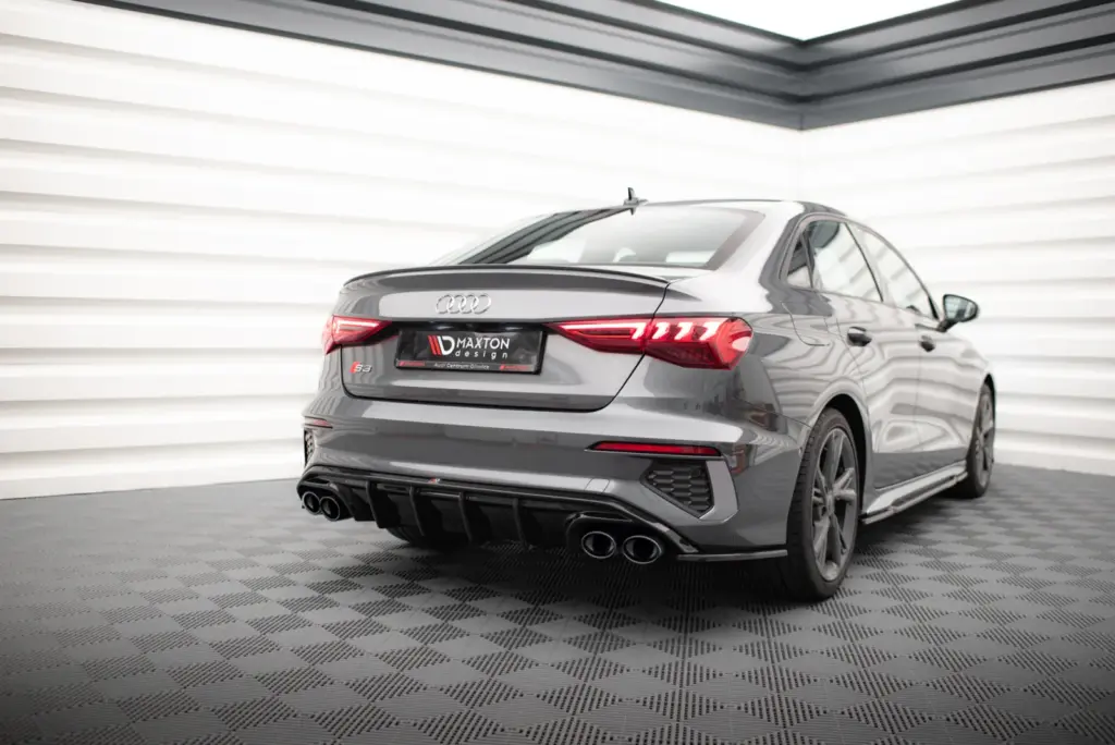 Rear Valance + Exhaust Tips Imitation compatible with Audi A3 S-Line Sedan 8Y