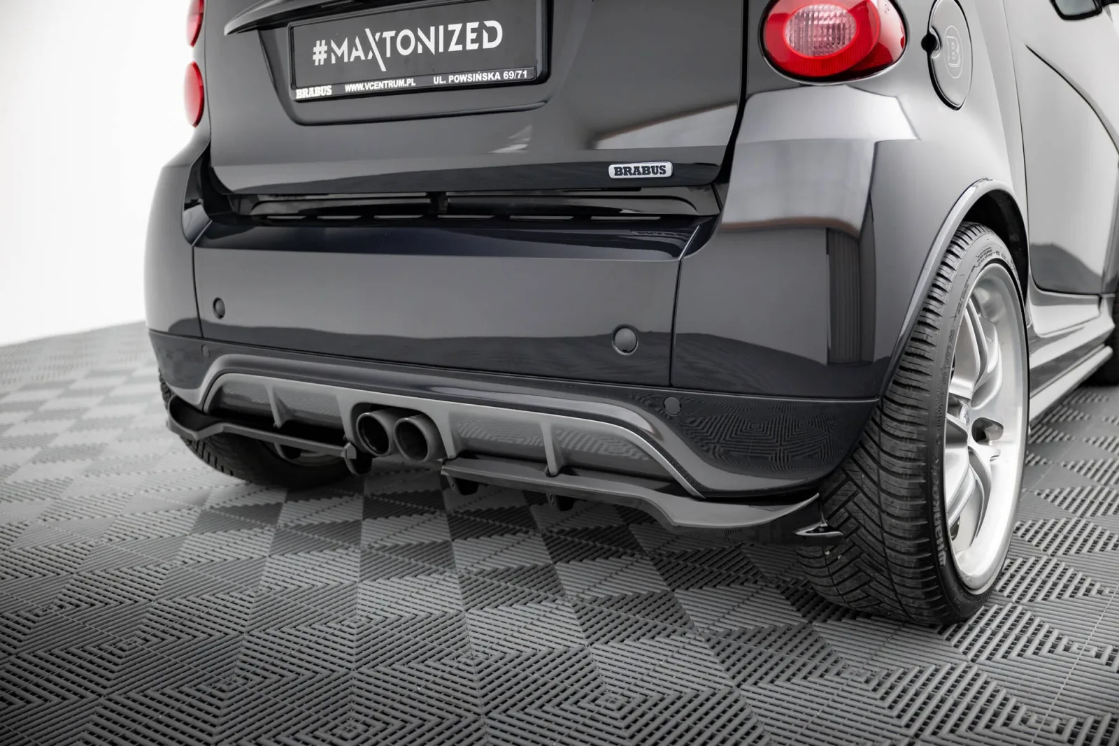 Rear Splitter (With Diffuser) compatible with Brabus Smart Fortwo C451 Facelift
