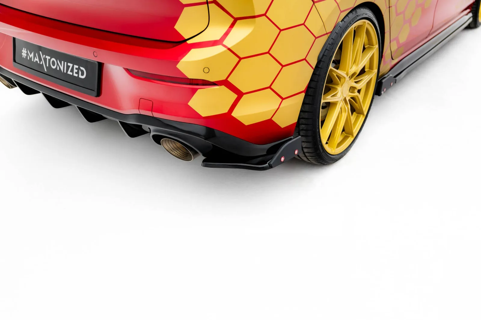 Rear Side Splitters V.1 + Flaps compatible with Volkswagen Golf GTI Clubsport Mk8 Facelift