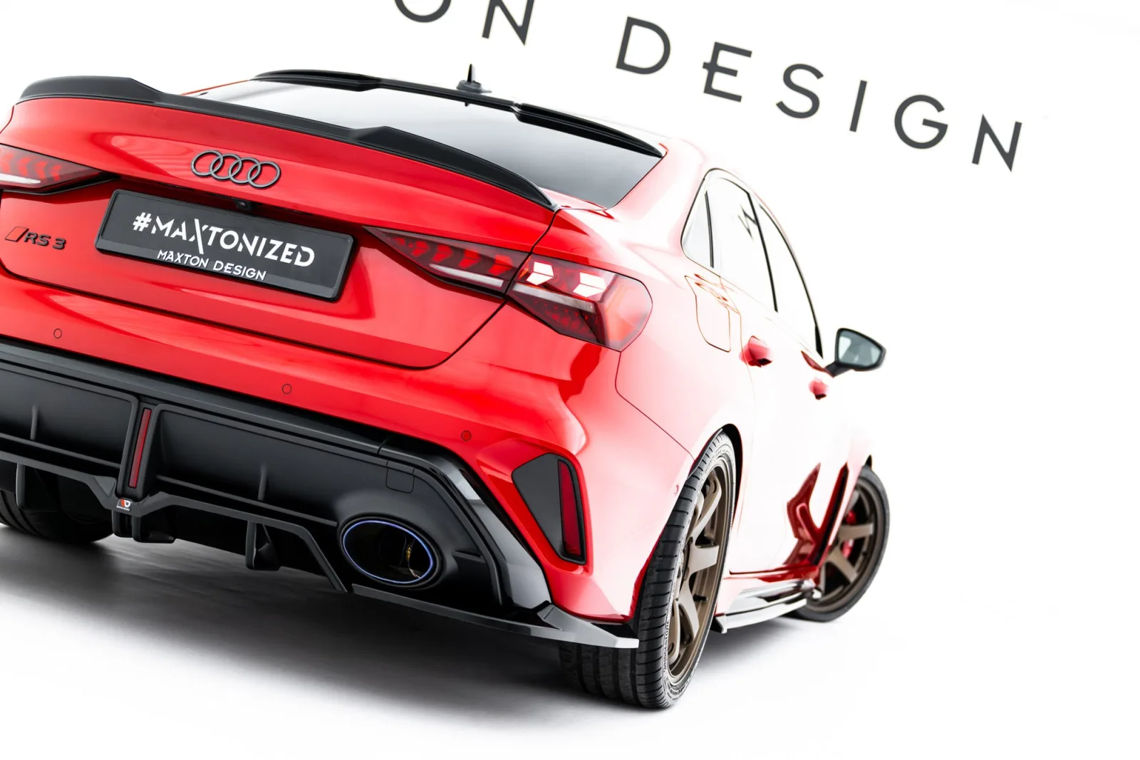 Rear Splitter (With Diffuser) V.1 compatible with Audi RS3 Sedan 8Y Facelift