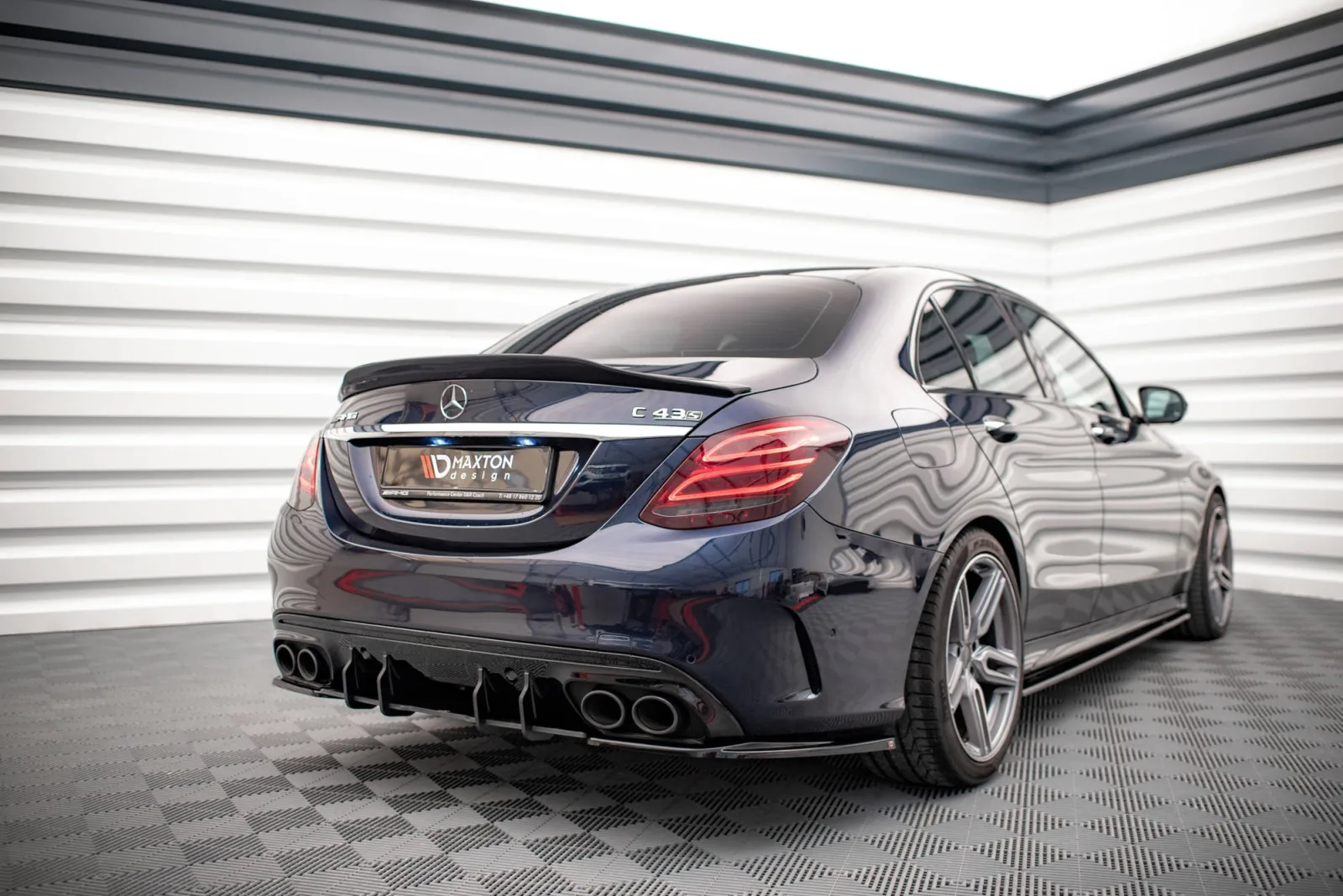 Rear Diffuser Street Pro compatible with Mercedes-AMG C 43 Sedan W205 Facelift