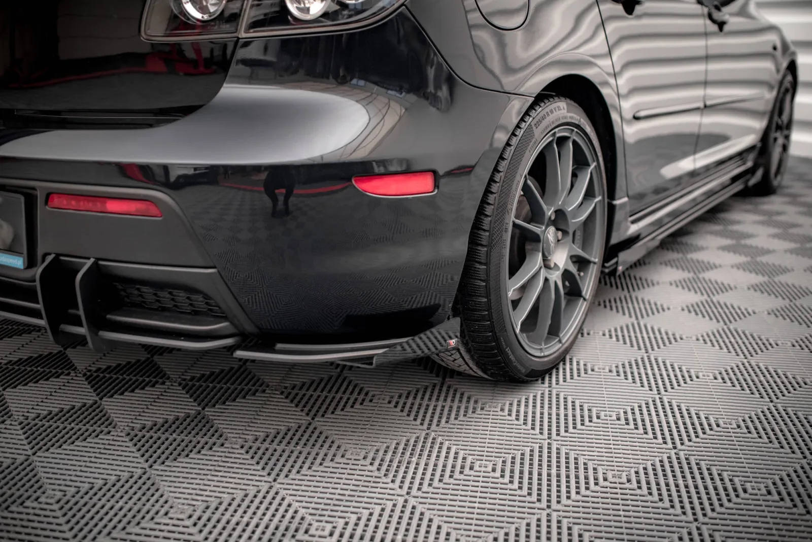 Rear Side Splitters Street Pro + Flaps compatible with Mazda 3 MPS Mk1 Version USA