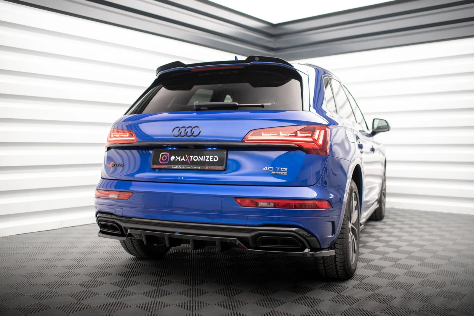 Rear Splitter (With Diffuser) compatible with Audi Q5 S-Line SUV Mk2 Facelift