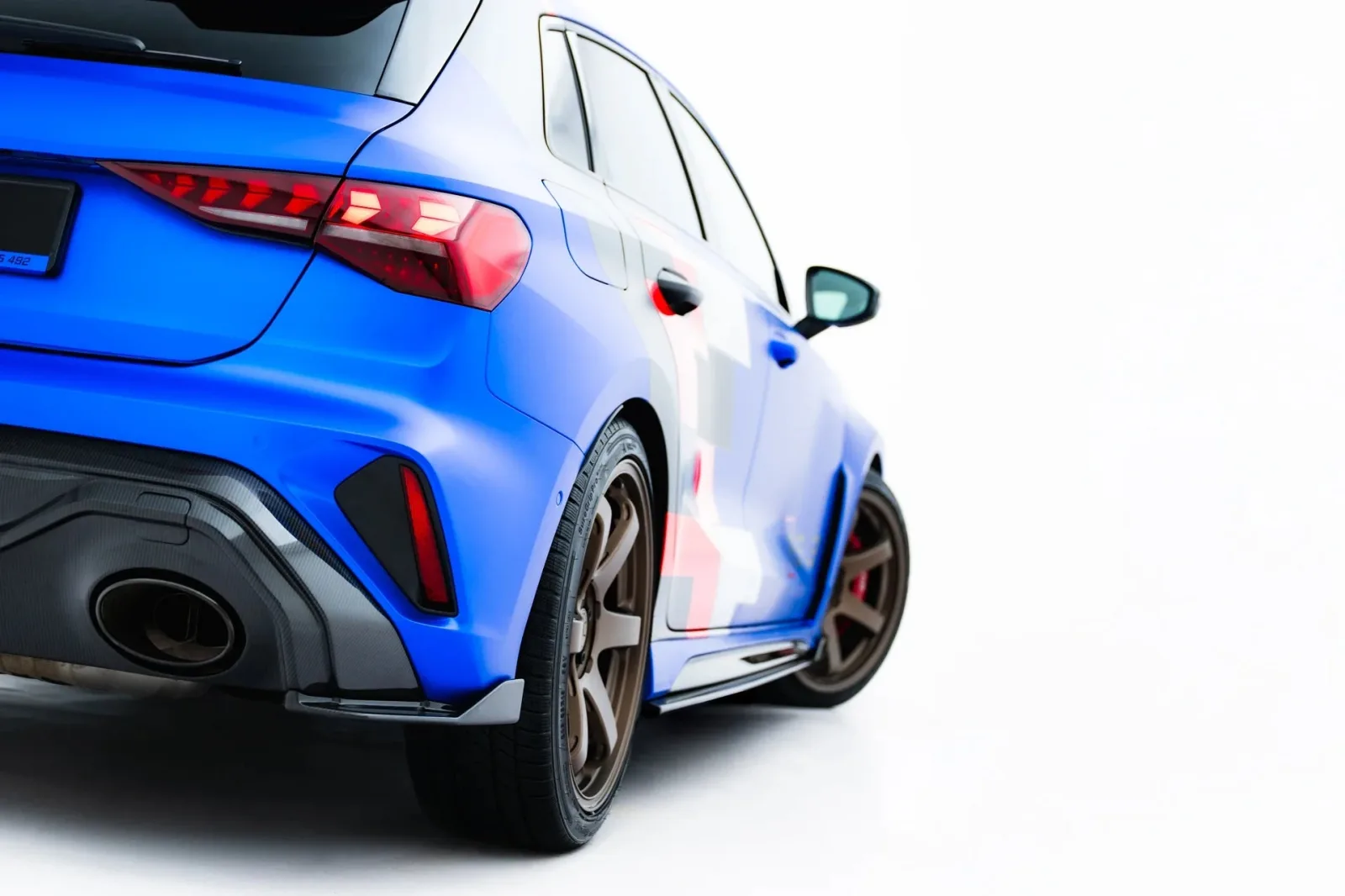 Carbon Rear Side Splitters Prepreg compatible with Audi RS3 Sportback 8Y Facelift