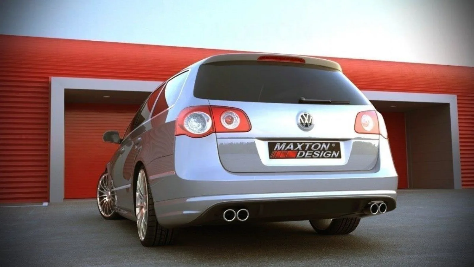 Rear Bumper Spoiler compatible with VW Passat B6 ( R-Line Look ) 2 exhausty