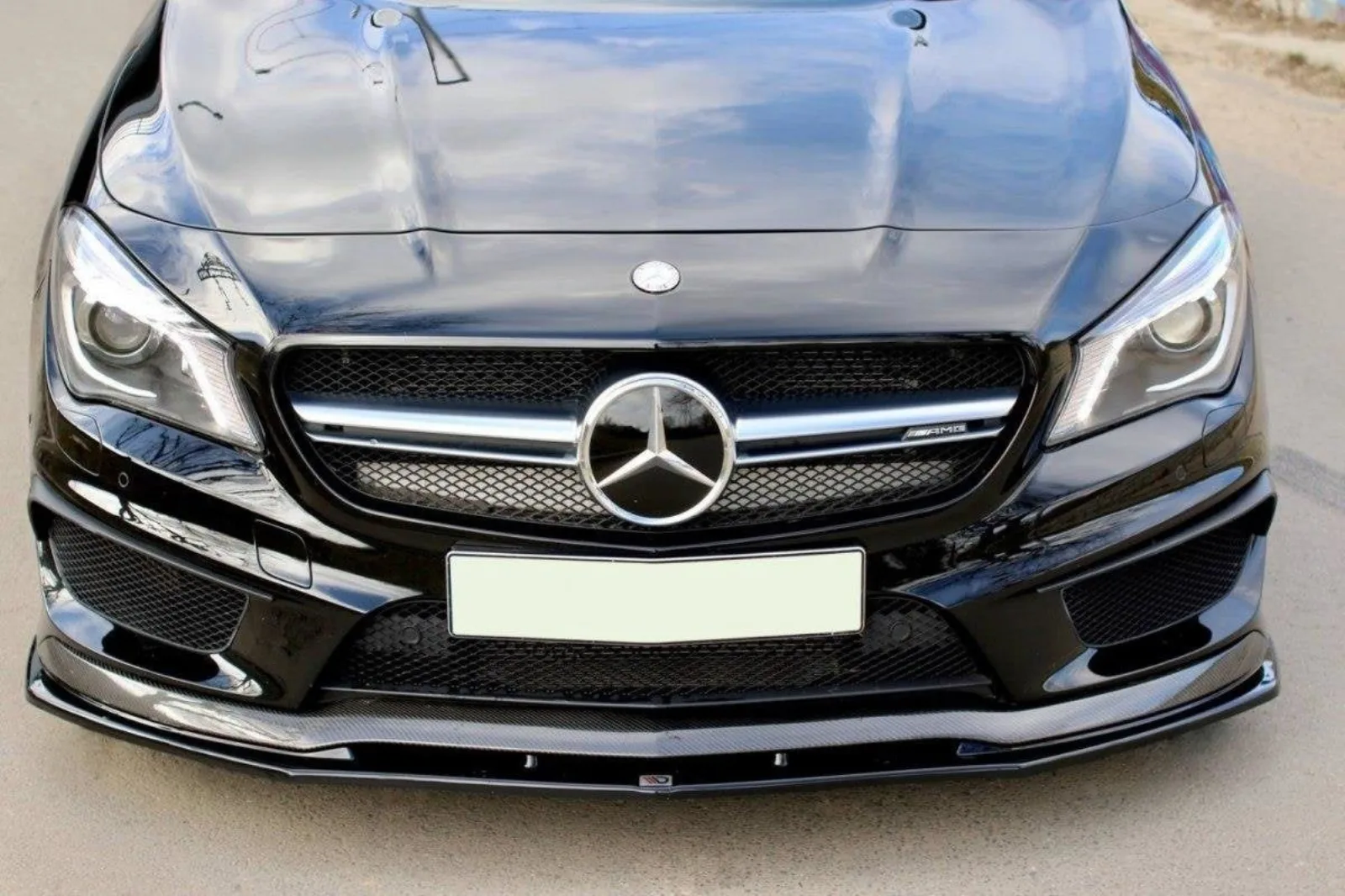 Front Splitter compatible with Mercedes CLA 45 AMG C117 Pre-Facelift V.2