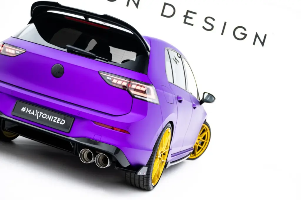 Rear Side Splitters V.2 + Flaps compatible with Volkswagen Golf R Hatchback Mk8 Facelift