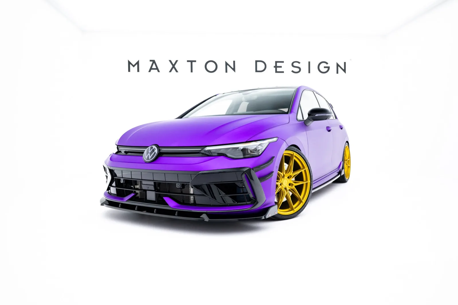 Front Splitter V.3 + Flaps compatible with Volkswagen Golf R Hatchback / Variant Mk8 Facelift