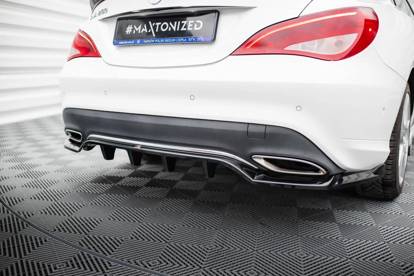 Rear Splitter (With Diffuser) compatible with Mercedes-Benz CLA C117 Facelift