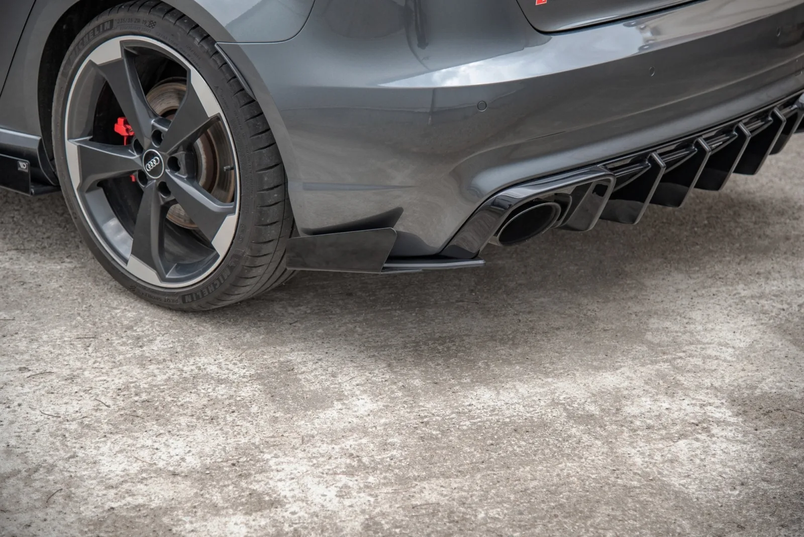 Rear Side Splitters Street Pro + Flaps compatible with Audi RS3 8V Sportback