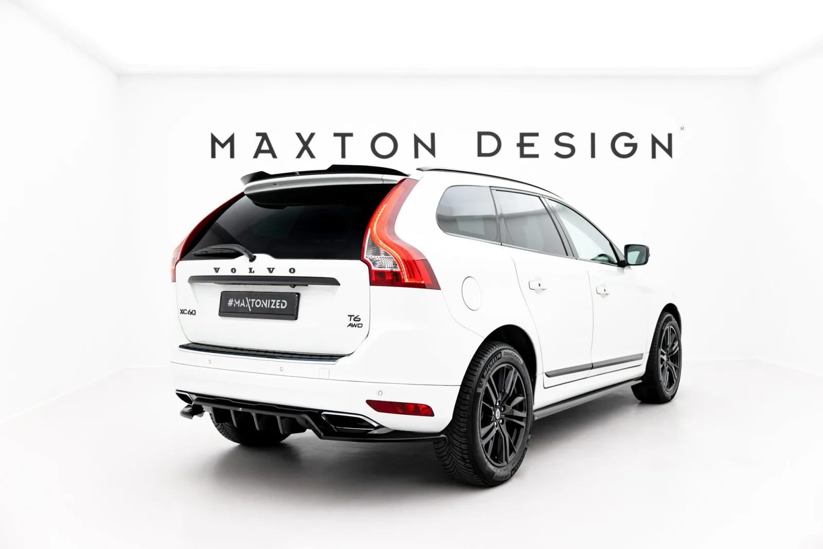 Rear Splitter (With Diffuser) compatible with Volvo XC60 Mk1 Facelift