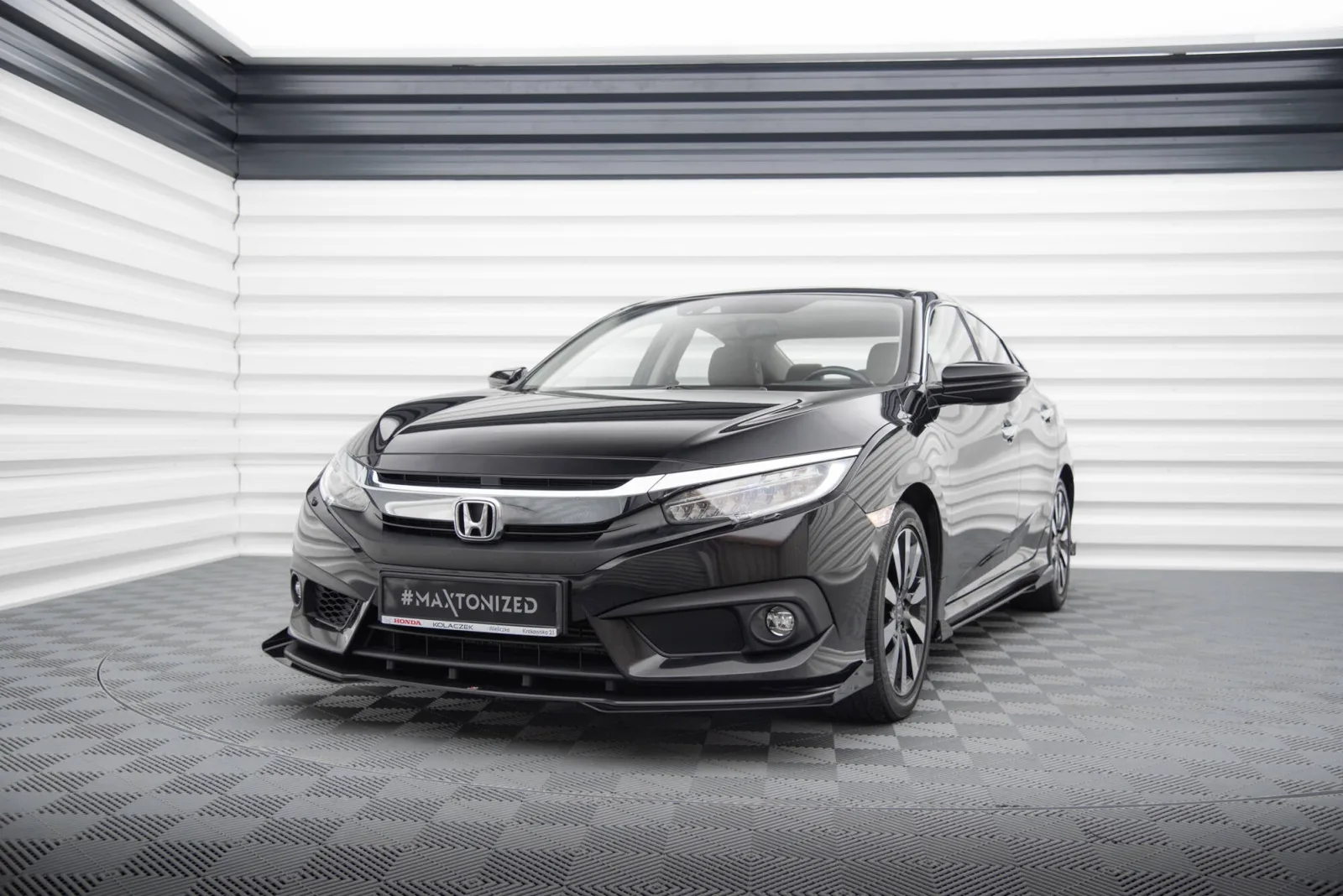 Front Splitter Street Pro + Flaps compatible with Honda Civic Sedan Mk10