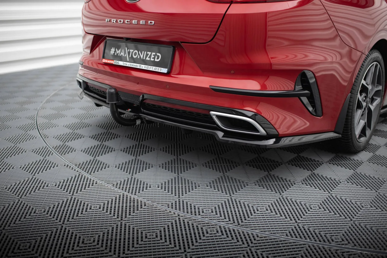 Rear Splitter (With Diffuser) compatible with Kia ProCeed GT-Line Mk1