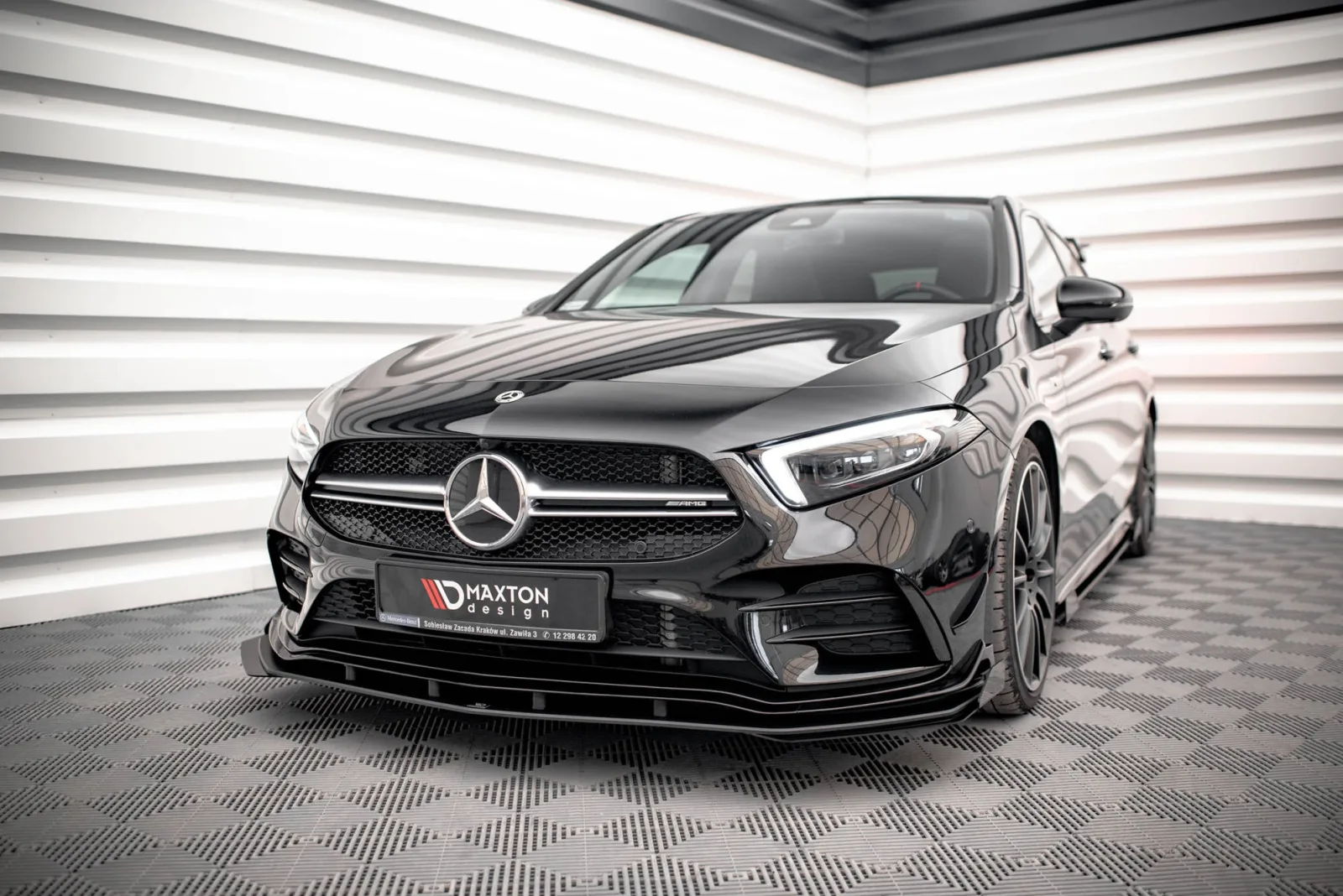 Front Splitter Street Pro + Flaps compatible with Mercedes A35 AMG / AMG-Line Aero Pack W177