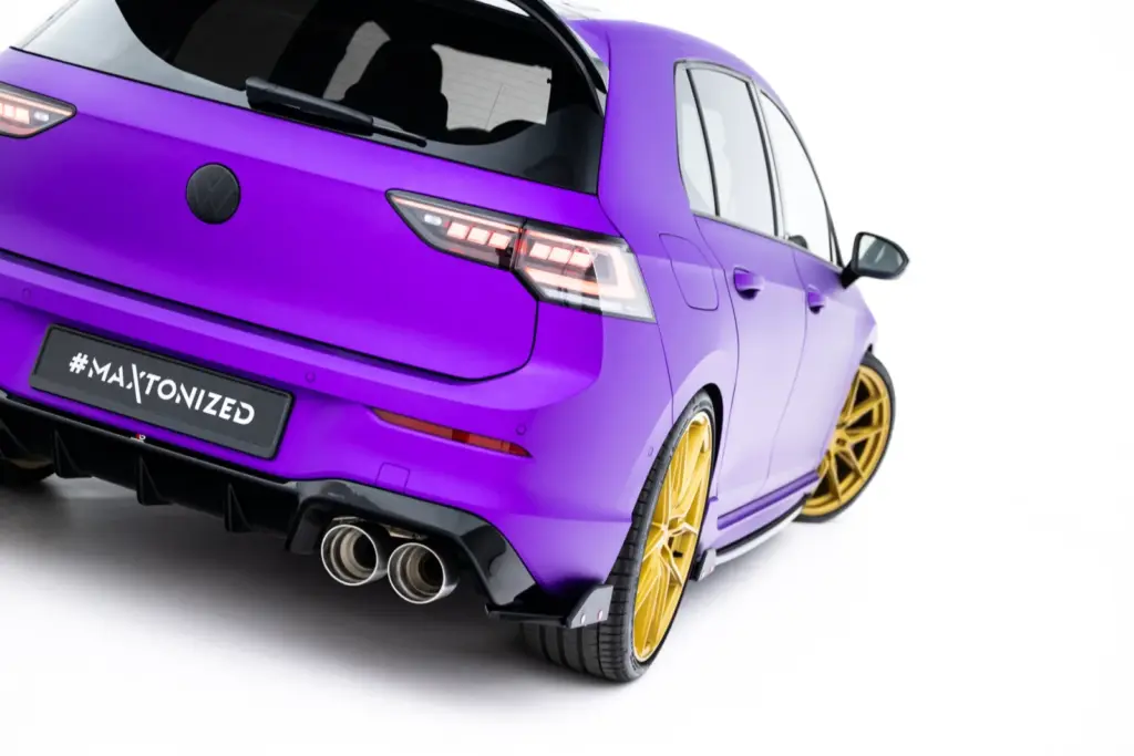 Rear Side Splitters V.5 + Flaps compatible with Volkswagen Golf R Hatchback Mk8 Facelift