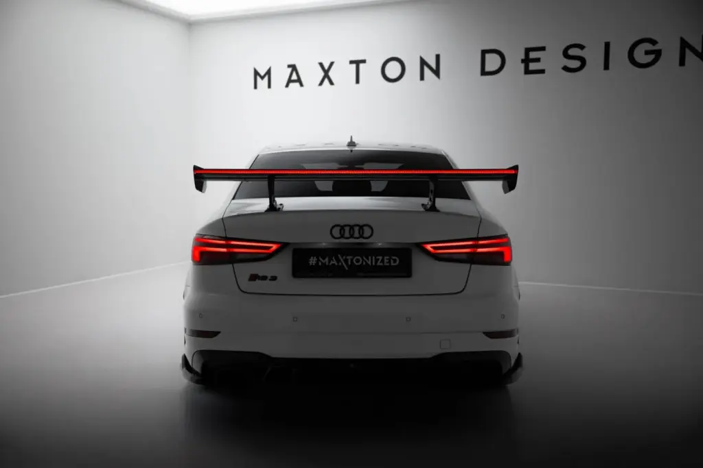 Carbon Spoiler With Internal Brackets + LED compatible with Audi A3 / A3 S-Line / S3 / RS3 Sedan 8V / 8V Facelift