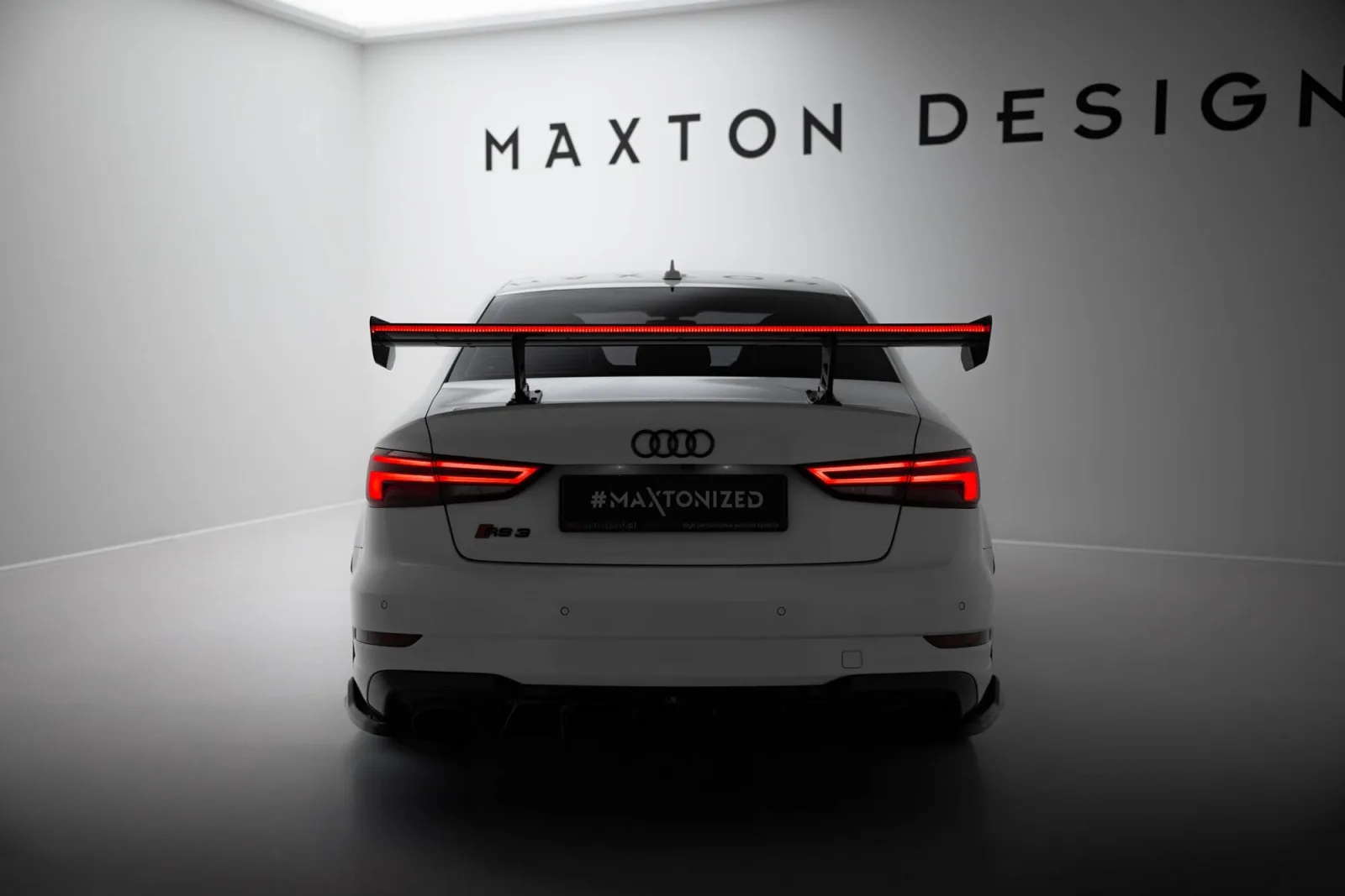 Carbon Spoiler With Internal Brackets + LED compatible with Audi A3 / A3 S-Line / S3 / RS3 Sedan 8V / 8V Facelift